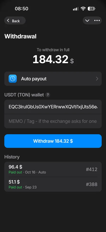 Payouts and team