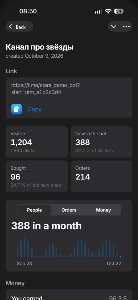 Tracking links